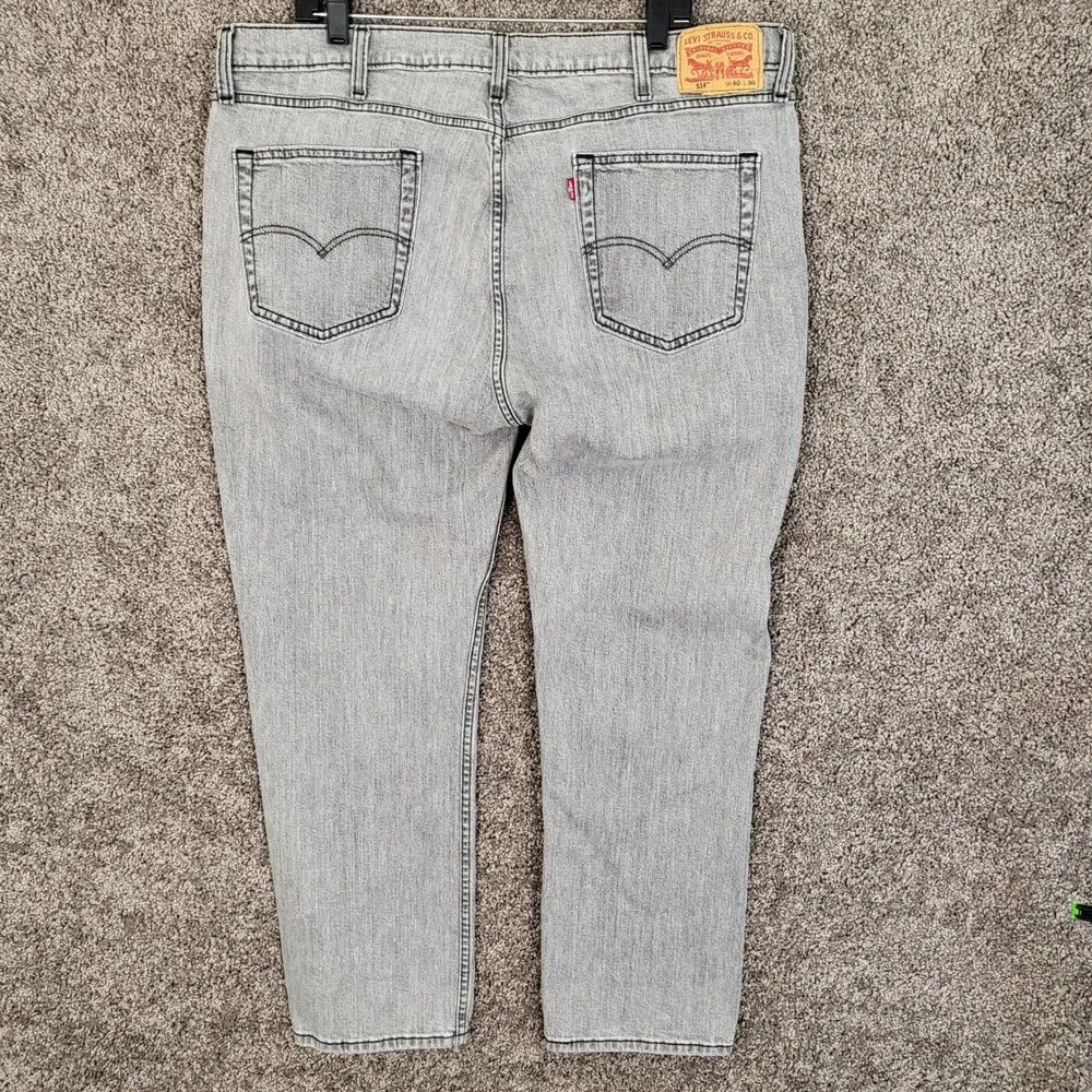 Levi's 514 Straight Fit Jeans Mens W40 L30 Fits 40x29 Gray‎ Denim Pants